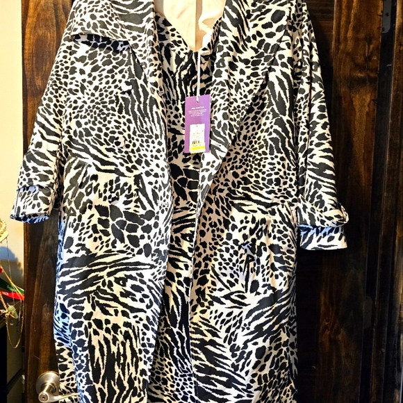 Animal Print Bustier Midi Dress / Trench Sergio Hudson Target Black/Whit… - Picture 7 of 7